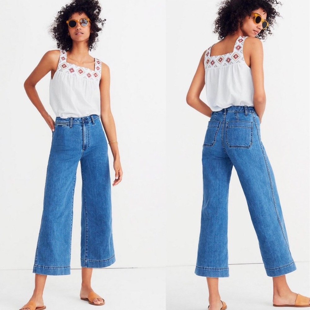 Madewell Emmett Wide Leg Crop Jeans Rosalie Wash
